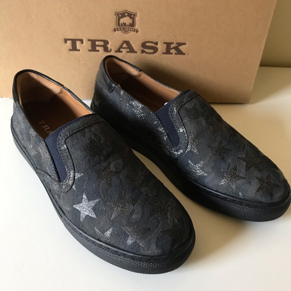 Trask Lillian Navy Italian Met Camo Sneaker